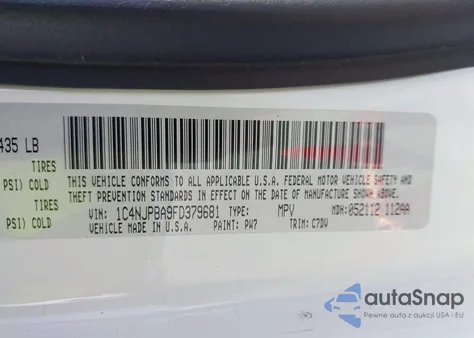 2015 Jeep Patriot Sport из США, поврежденный, VIN 1C4NJPBA9FD379681